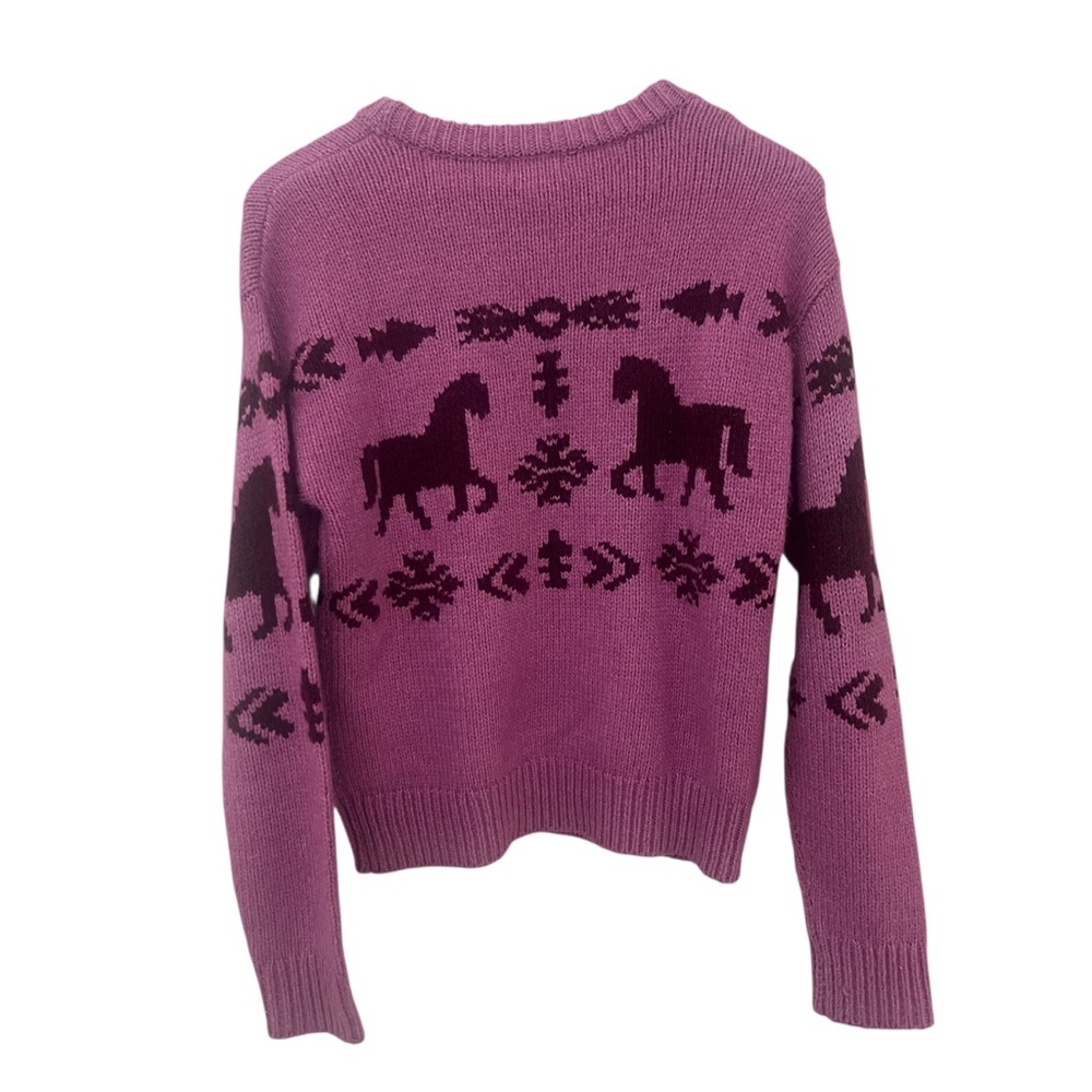 Sundance Equestrian Horse Knit Purple Pink Sweater Size XS - Picture 8 of 8